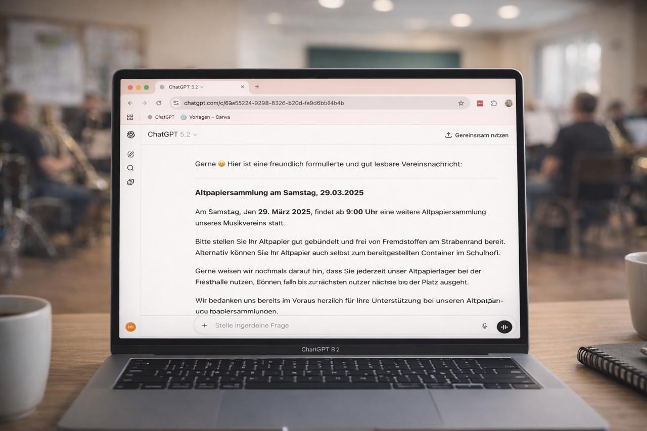 ChatGPT erstellt einen Vereins-Newsletter